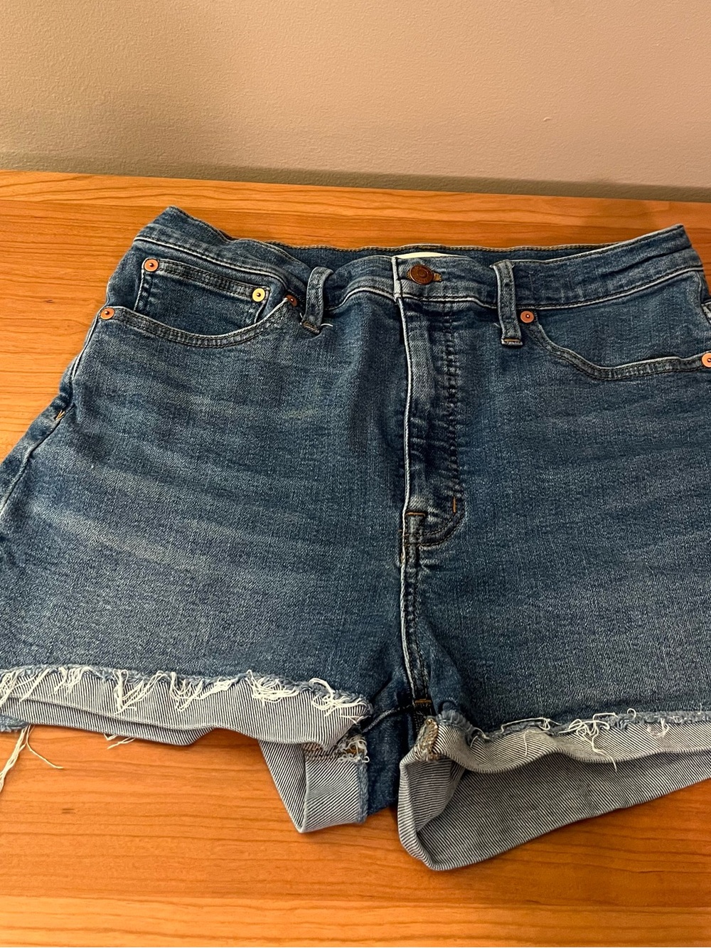 Madewell High-rise mid-length denim shorts Size 30 Bonet wash